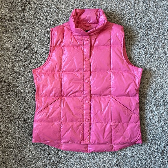 Land’s End Jackets & Blazers - Land's End Quilted Puffer Vest Women's Medium 10/12 Pink Barbiecore Down Filled